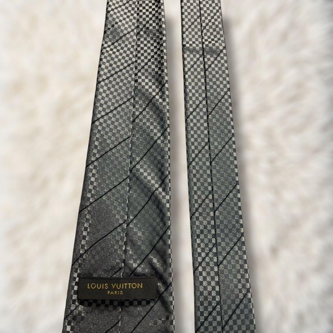 【極美品✨】ルイヴィトン ミニダミエ ストライプ 黒銀 ジャガード LVロゴ刺繍