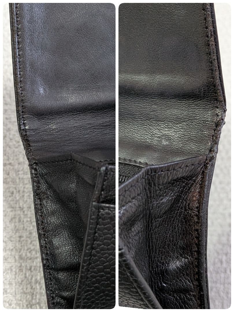 シャネル　デカココ　ミニ財布　キャビアスキン　黒　チェーンウォレット　小銭入れ
