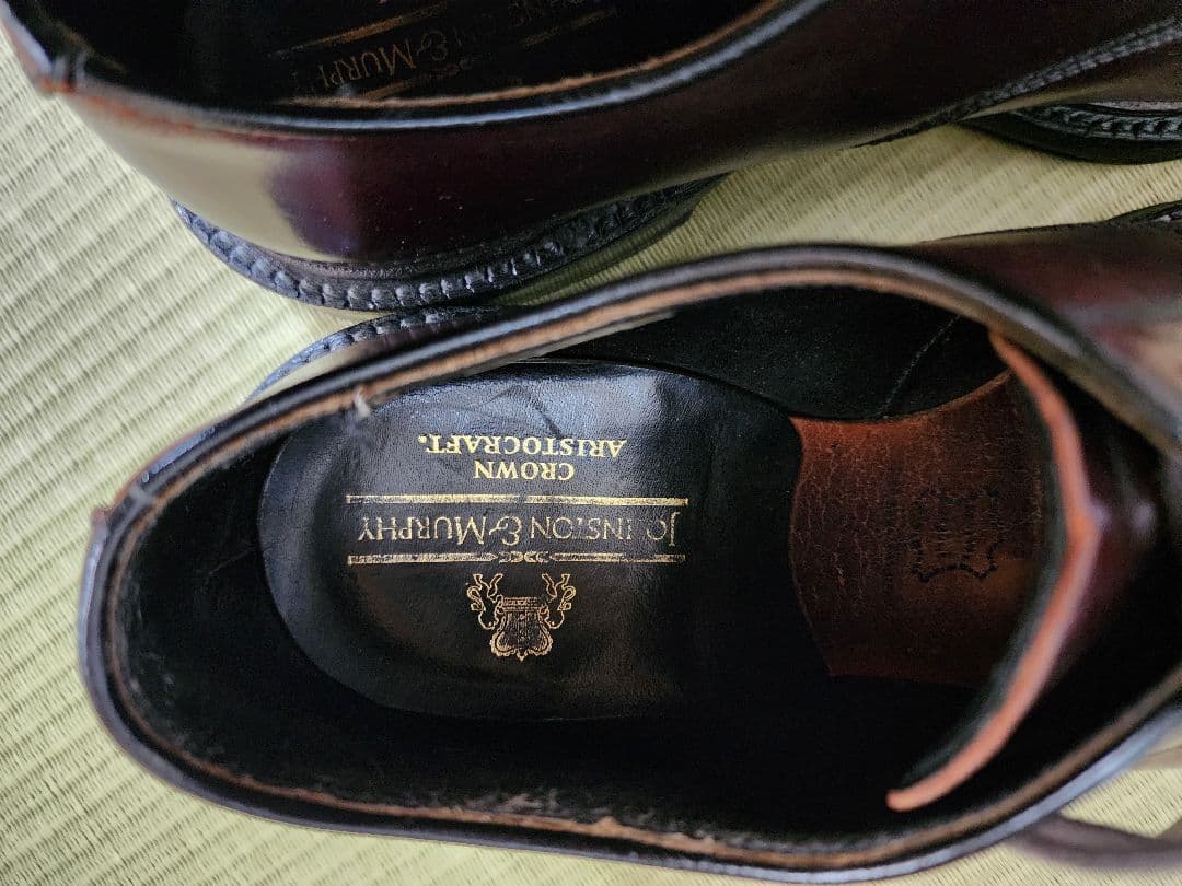 ジョンストンアンドマーフィー　コードバン　プレーントゥシューズ