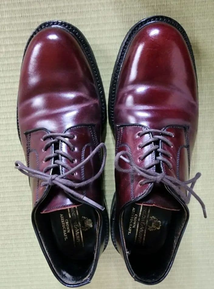 ジョンストンアンドマーフィー　コードバン　プレーントゥシューズ