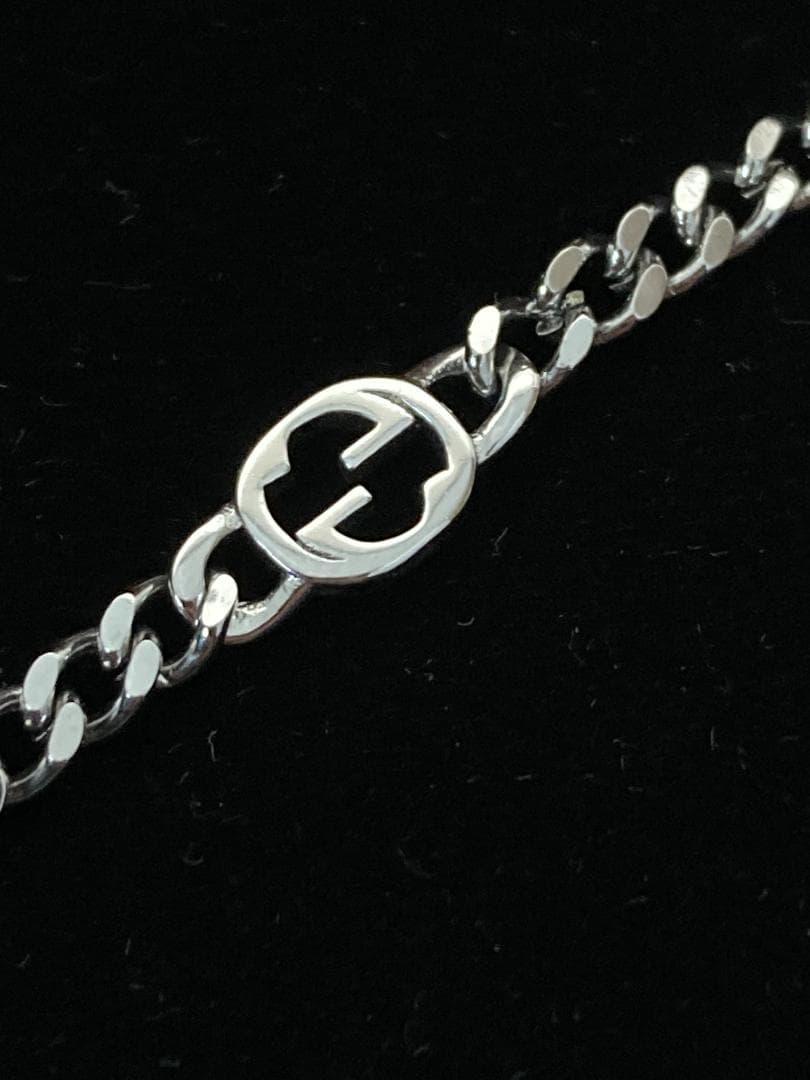 「1256」Gucci シルバー チェーンネックレス GGロゴ 重さ16.6g