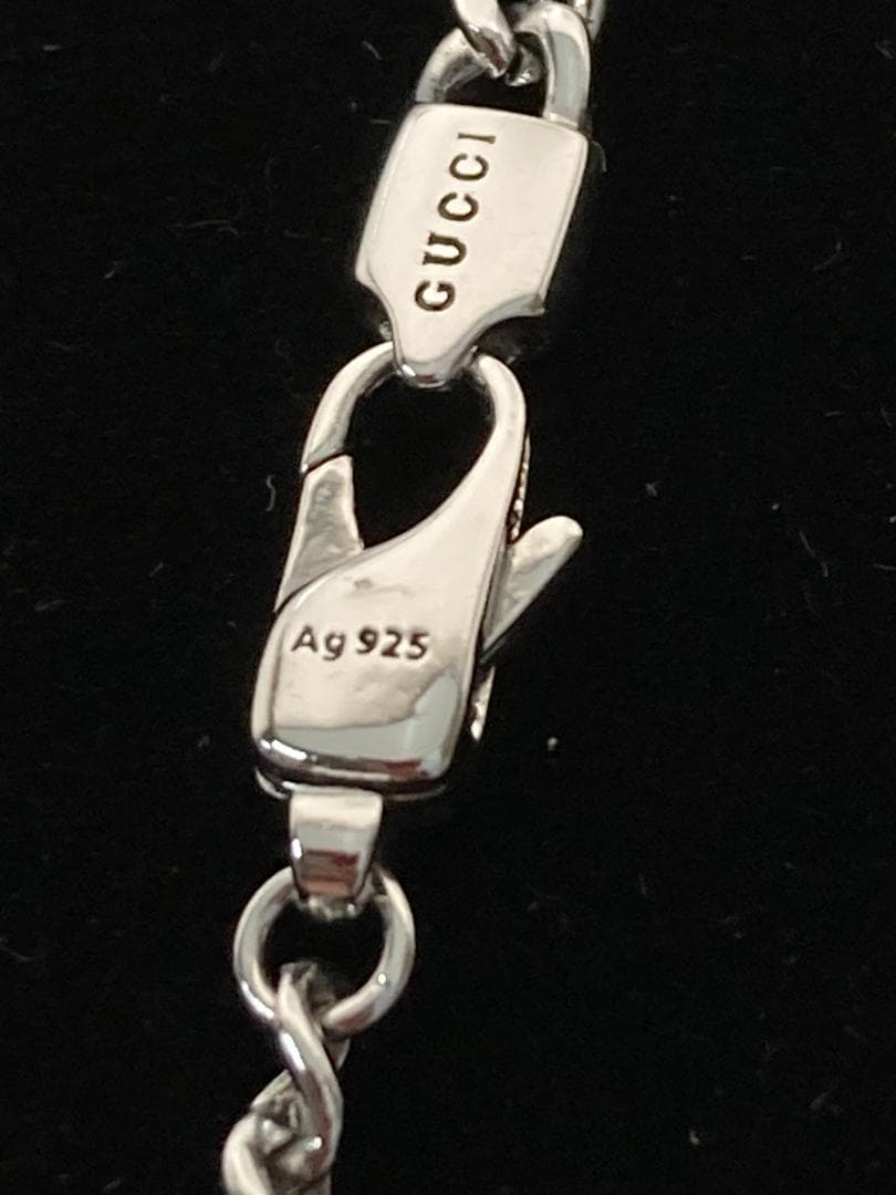 「1256」Gucci シルバー チェーンネックレス GGロゴ 重さ16.6g
