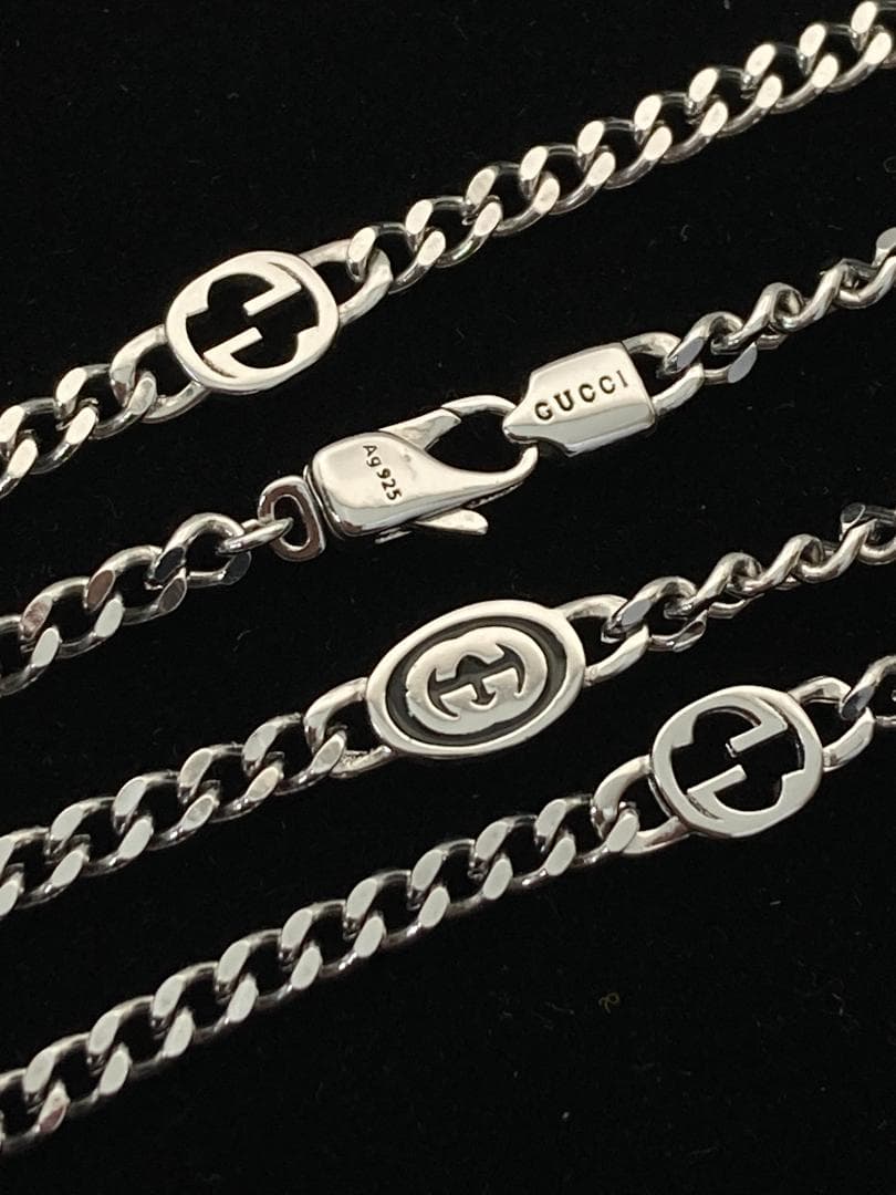 「1256」Gucci シルバー チェーンネックレス GGロゴ 重さ16.6g