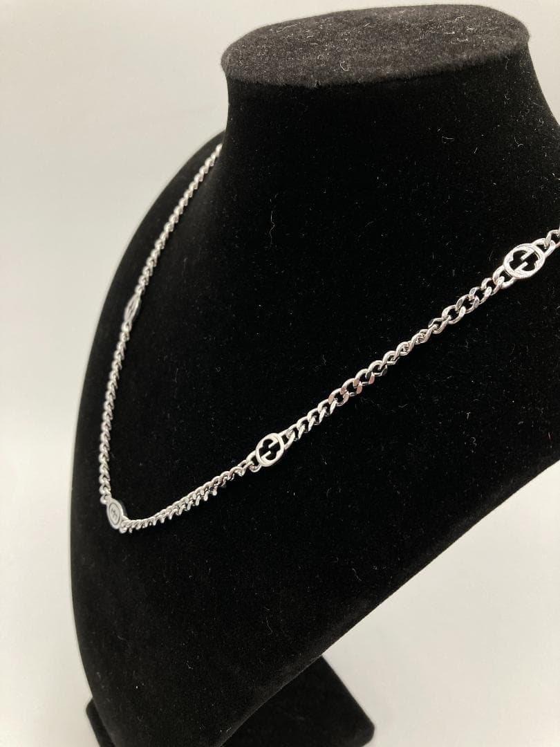 「1256」Gucci シルバー チェーンネックレス GGロゴ 重さ16.6g