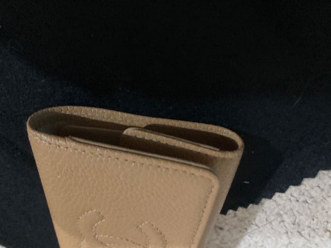 【菜奈】CHANEL ベージュ レザー キーケース