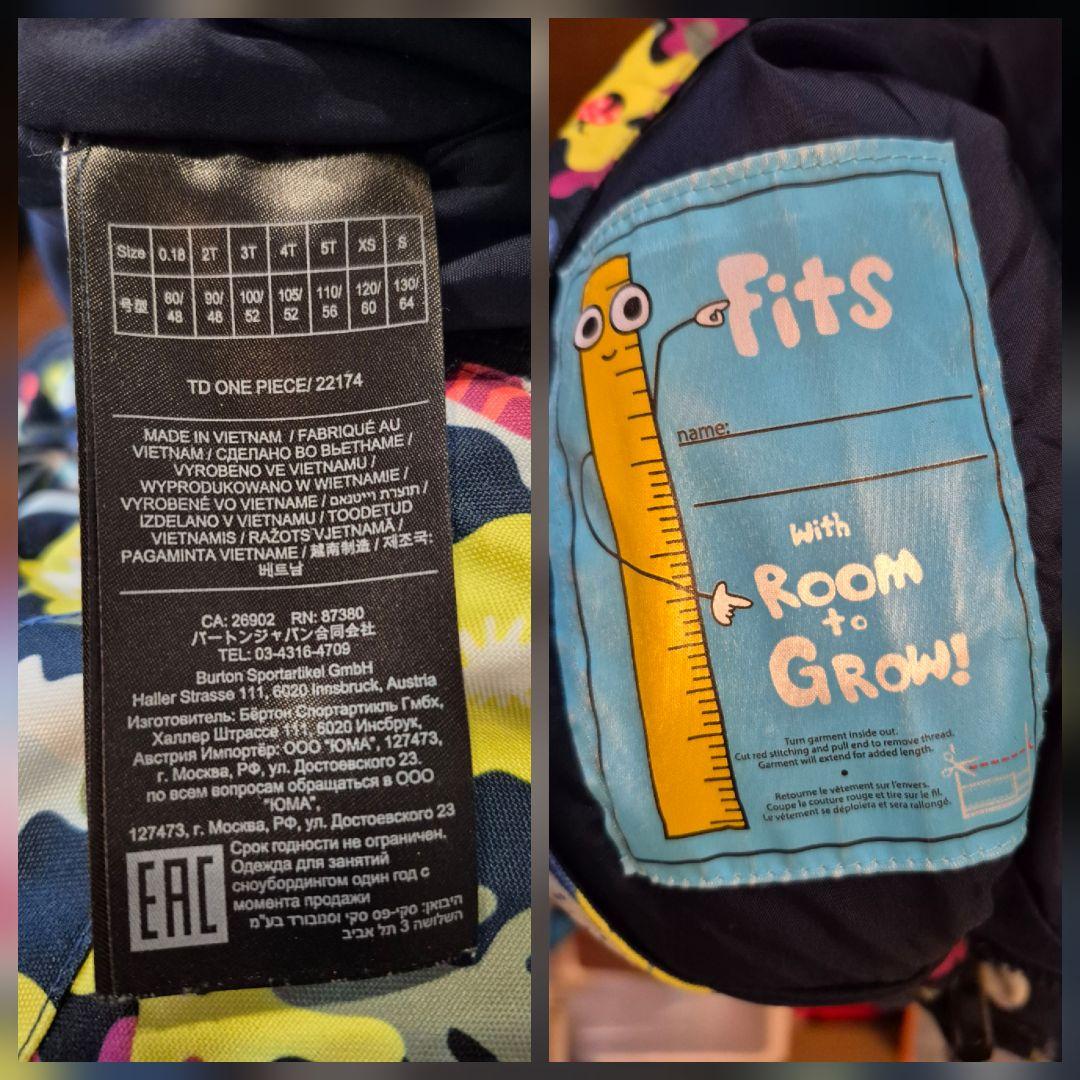 3T 美品 スノーボードウェア 子供 つなぎ 紺 カラフル バートン used