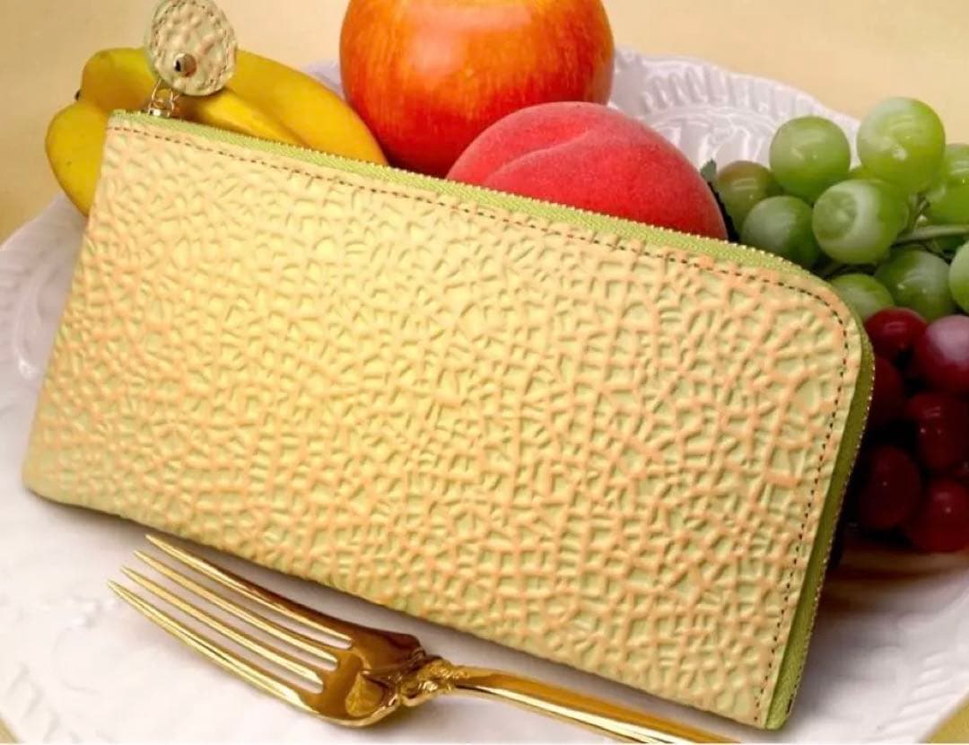 メロンデザイン　牛革財布　ハンドメイド