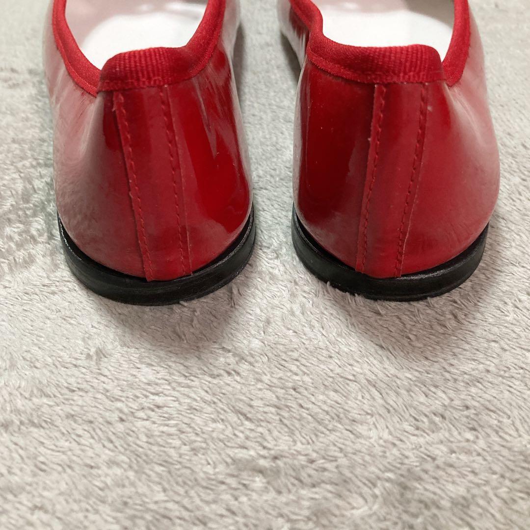 【美品】repetto レペット バレエシューズ サンドリオン エナメル レッド