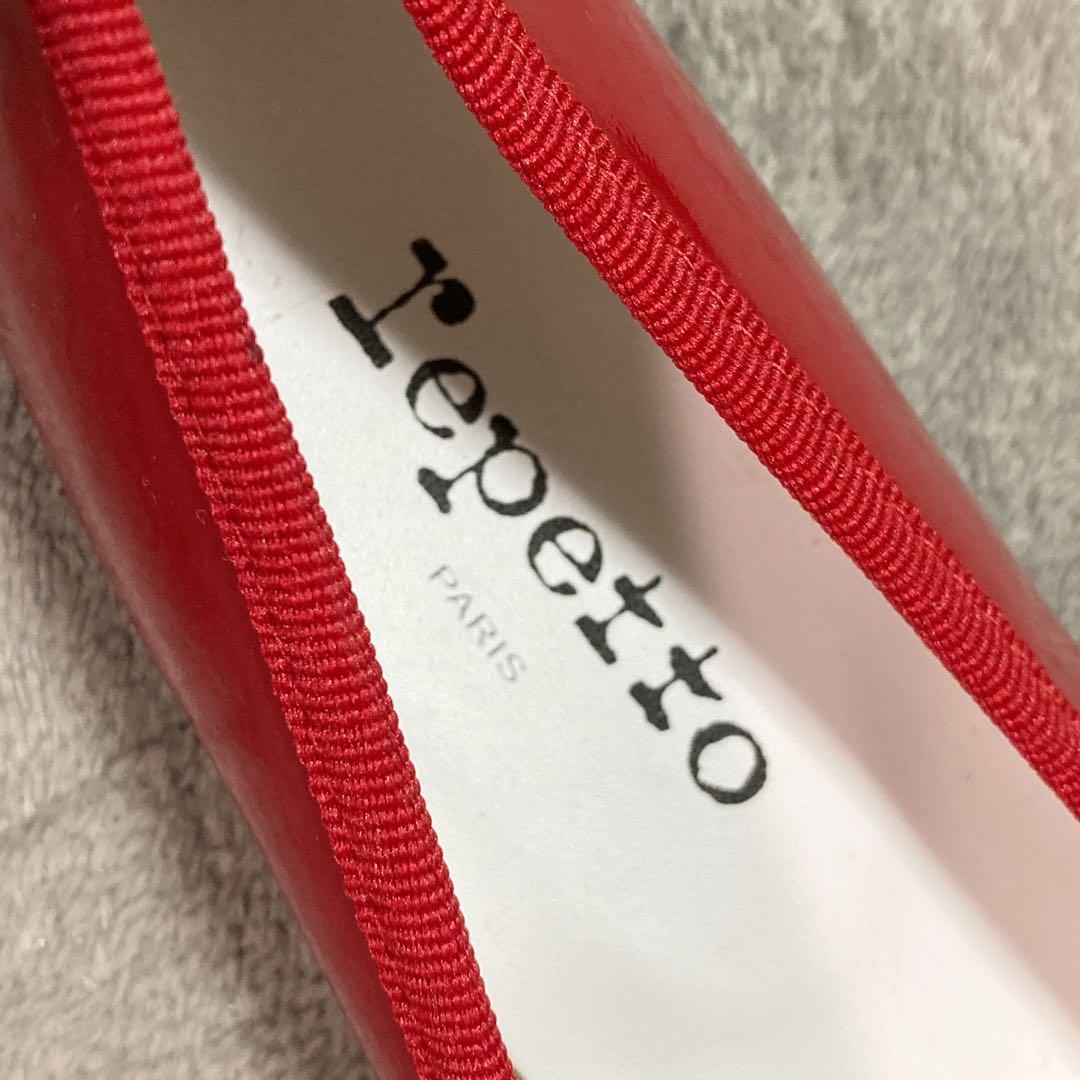 【美品】repetto レペット バレエシューズ サンドリオン エナメル レッド