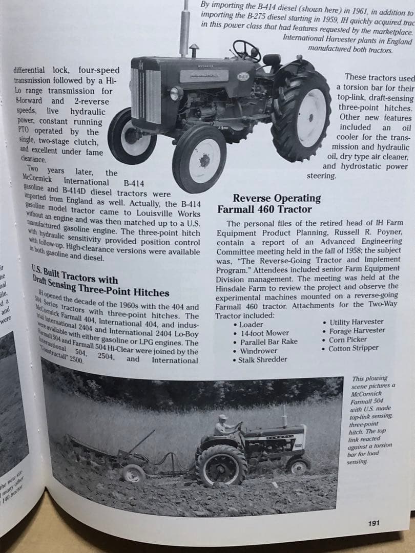 洋書 INTERNATIONAL HARVESTER FARM EQUIPMENT