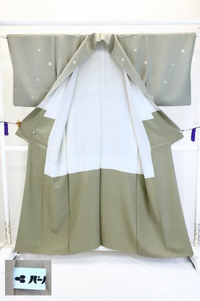 ★専用★美品 小紋 薄い灰緑 蛍ぼかし 身丈154cm 裄丈63cm 袷 お洒落