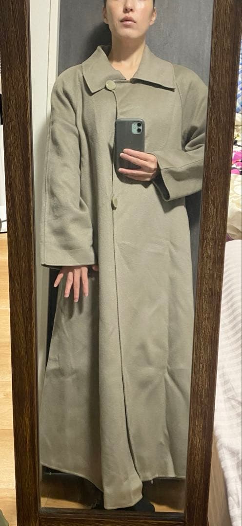 最高級 ロロピアーナ社 PEONY カシミヤ100％ コート　オリーブ