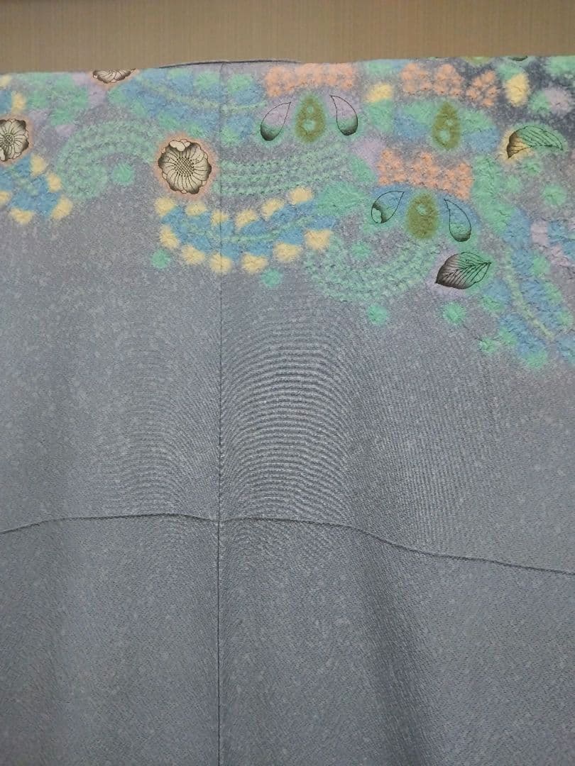 最終値下げ F‐304 訪問着 辻ヶ花 袷 作家落款 ブルーグレー 暈し 美品