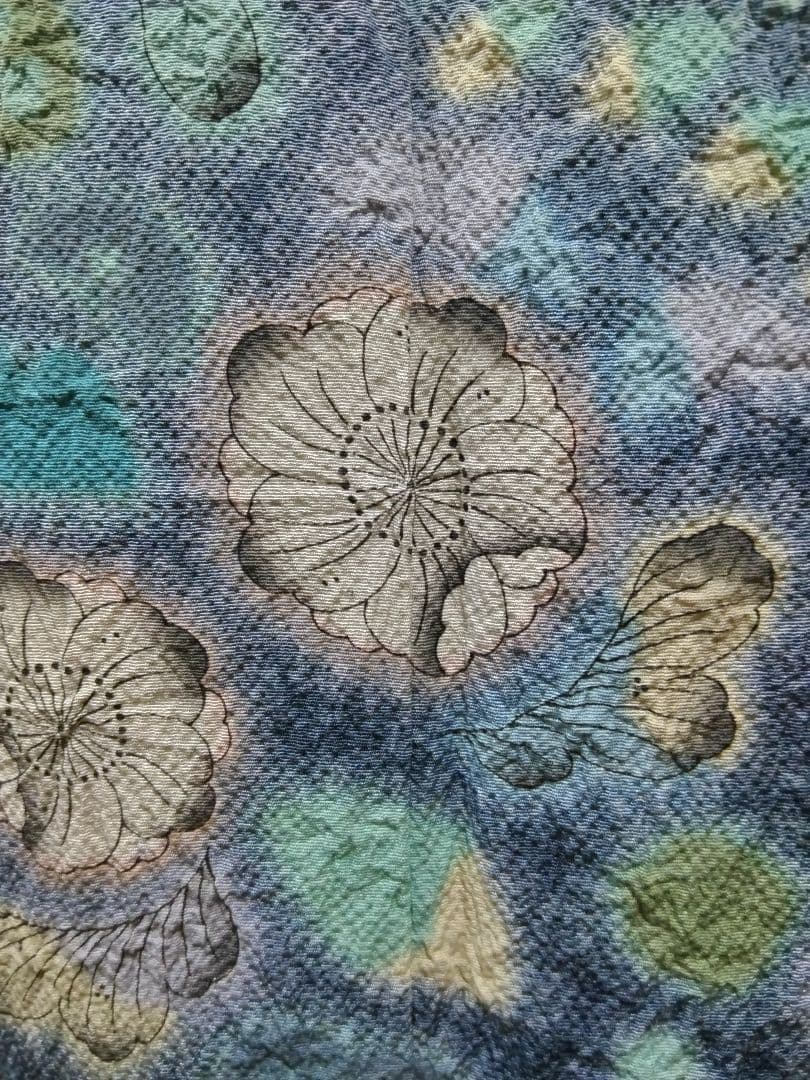 最終値下げ F‐304 訪問着 辻ヶ花 袷 作家落款 ブルーグレー 暈し 美品