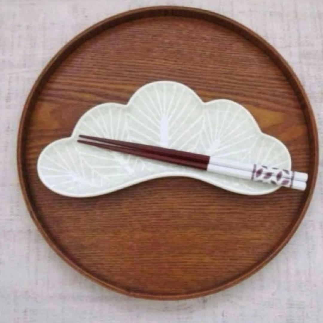 【新品】【大人気】有田焼幸楽窯　錦銀松葉形前菜皿3枚セット　縁起物