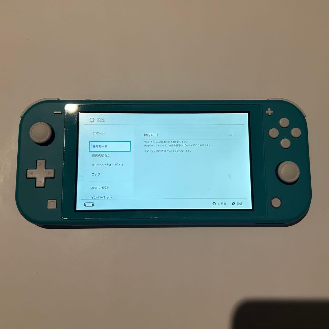 Nintendo Switchライト　ターコイズ　本体　箱あり　充電ケーブルあり