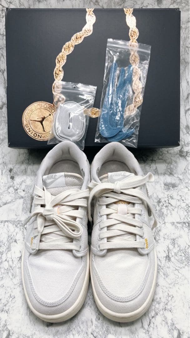 【新品未使用】ユニオン×ナイキ　エアジョーダン1 ローKO ホワイト　キャンバス