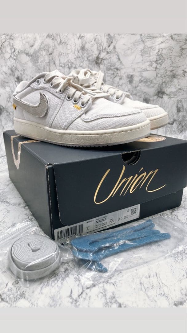 【新品未使用】ユニオン×ナイキ　エアジョーダン1 ローKO ホワイト　キャンバス