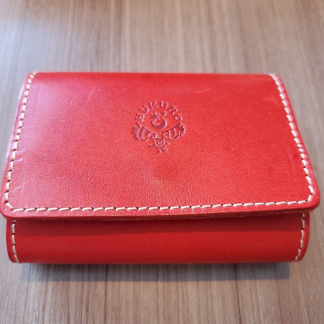 【専用】HUKURO 財布 三つ折り財布 手のひら財布 -minit- RED