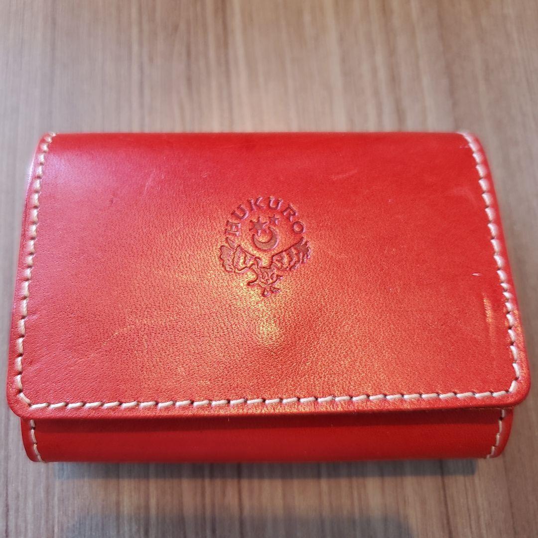 【専用】HUKURO 財布 三つ折り財布 手のひら財布 -minit- RED
