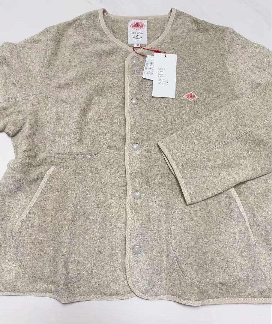 [タグ付き 未使用品]フリースノーカラージャケット レディース マーブル38