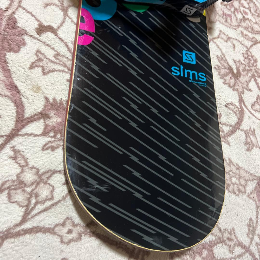 良品 SIMS 147cm バイン付 スノーボードセット 初心者向け