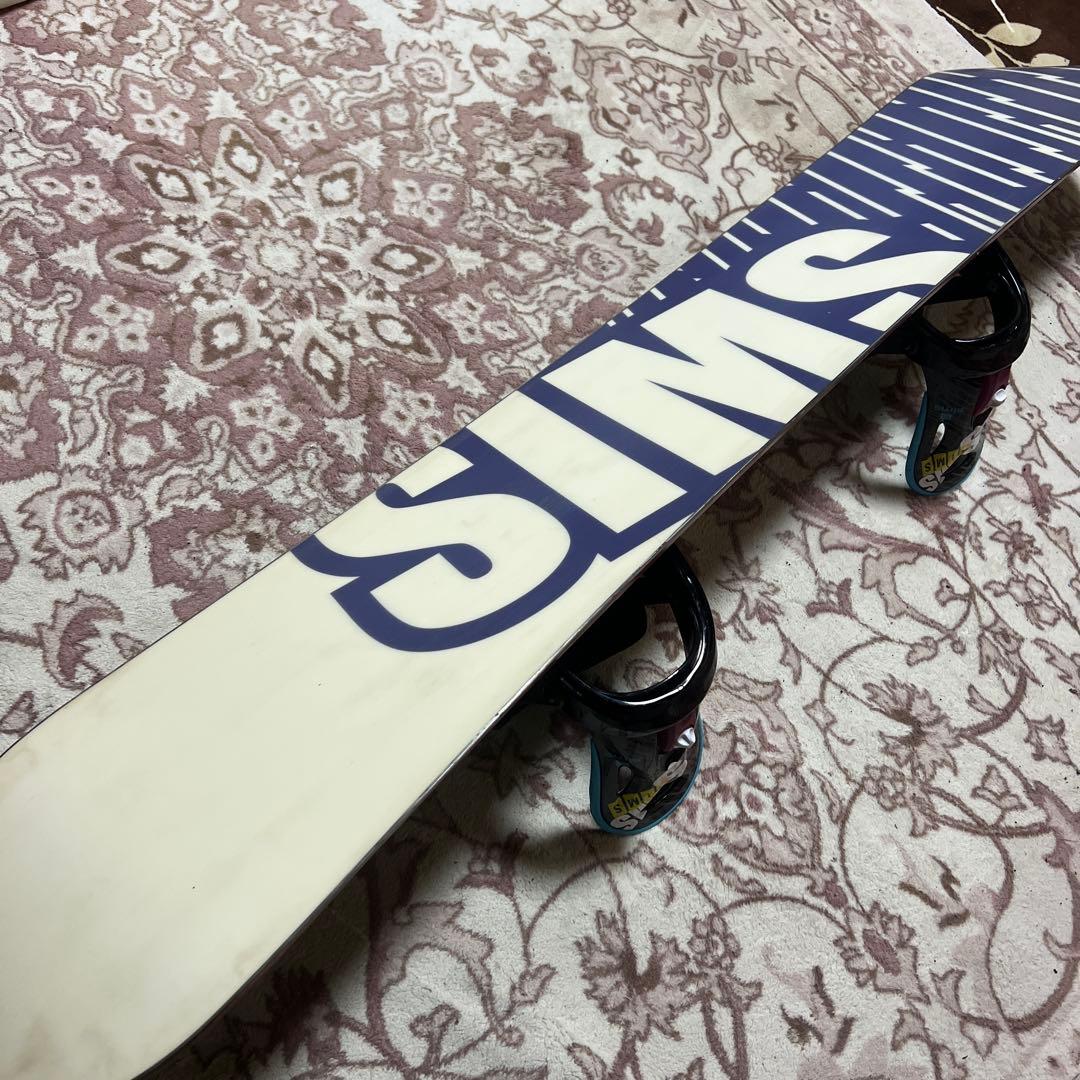 良品 SIMS 147cm バイン付 スノーボードセット 初心者向け