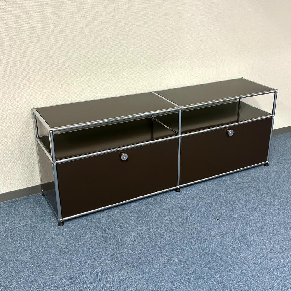 中古 USMハラー｜キャビネット リビング・テレビボード 2列2段 ブラウン