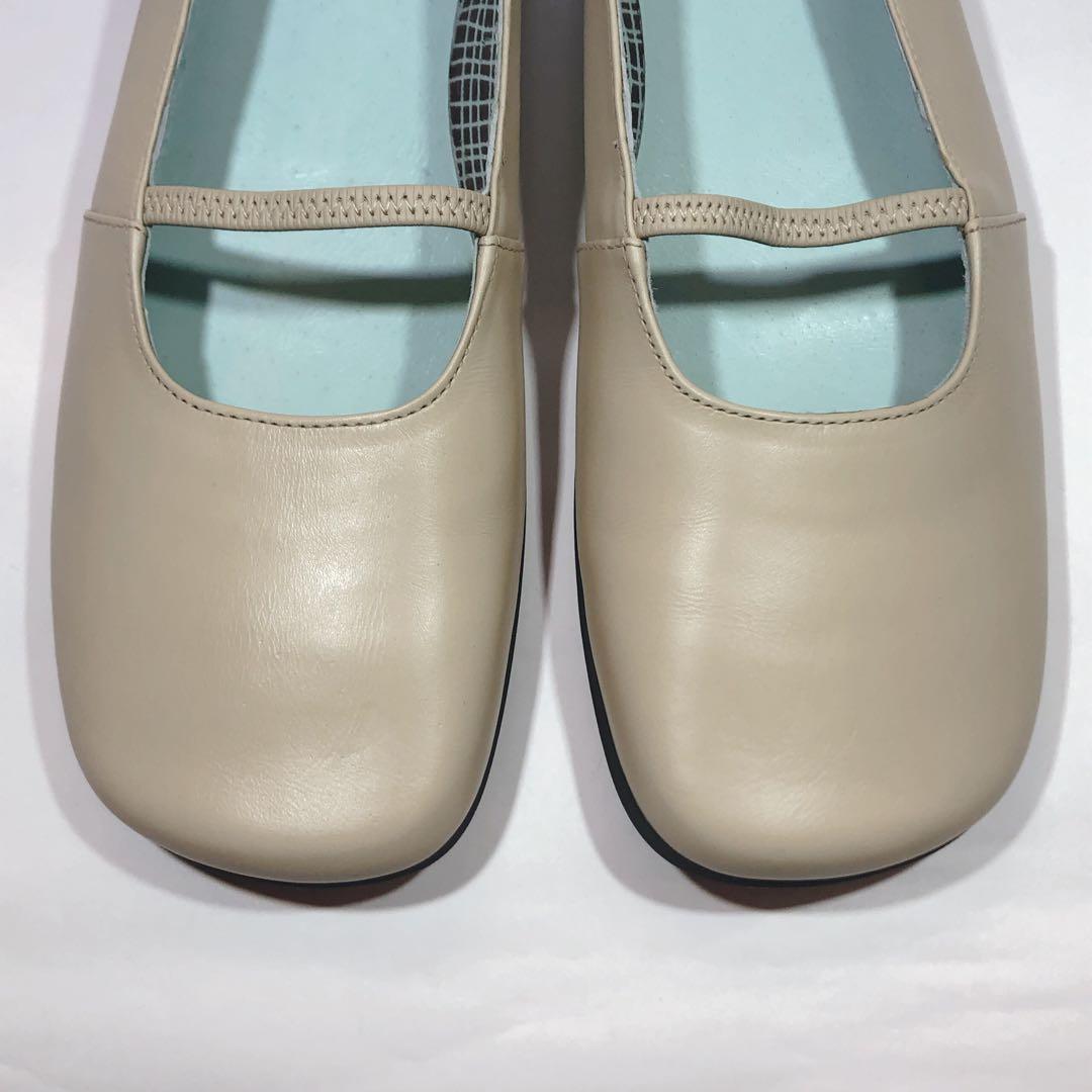 【極美品】カンペール　幅広　スクエアトゥ　フラットパンプス　レッドソール