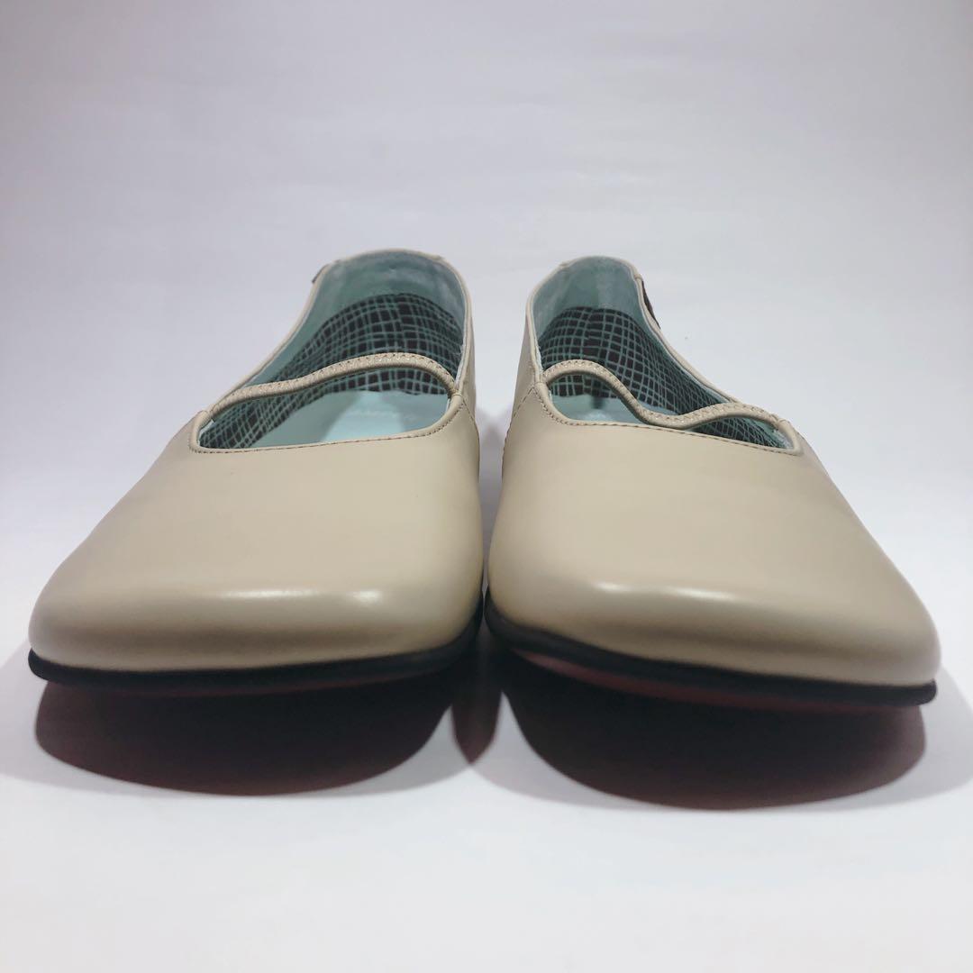 【極美品】カンペール　幅広　スクエアトゥ　フラットパンプス　レッドソール