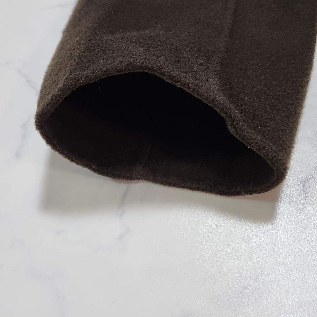 大きいサイズ46☆23区　ウールリバーフード付きミドル丈コート　ダークブラウン