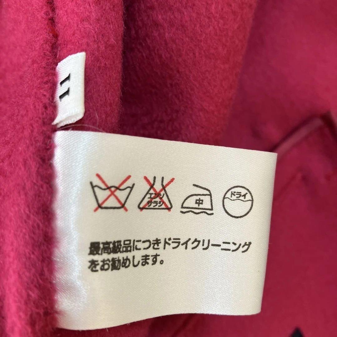 【新品タグ付き】カシミヤ100％ バーガンディ ハーフコート ダブルブレスト