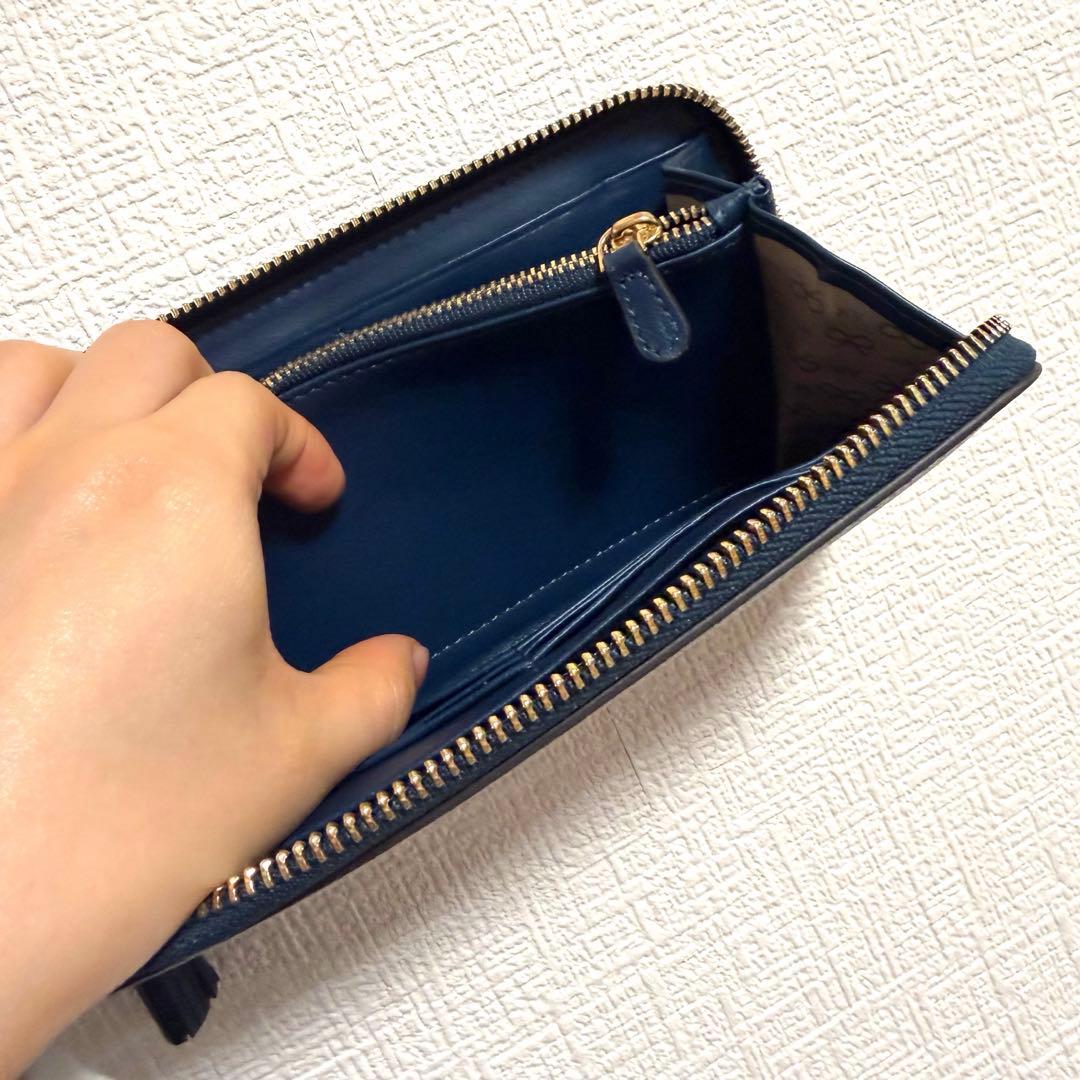新品未使用　Anya Hindmarch 長財布 ネイビー 個性派虎デザイン
