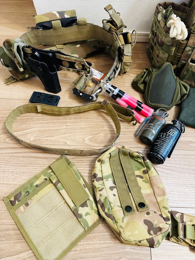 サバゲー装備　ヘルメットベルト　プレートキャリア　おまけ付きセット