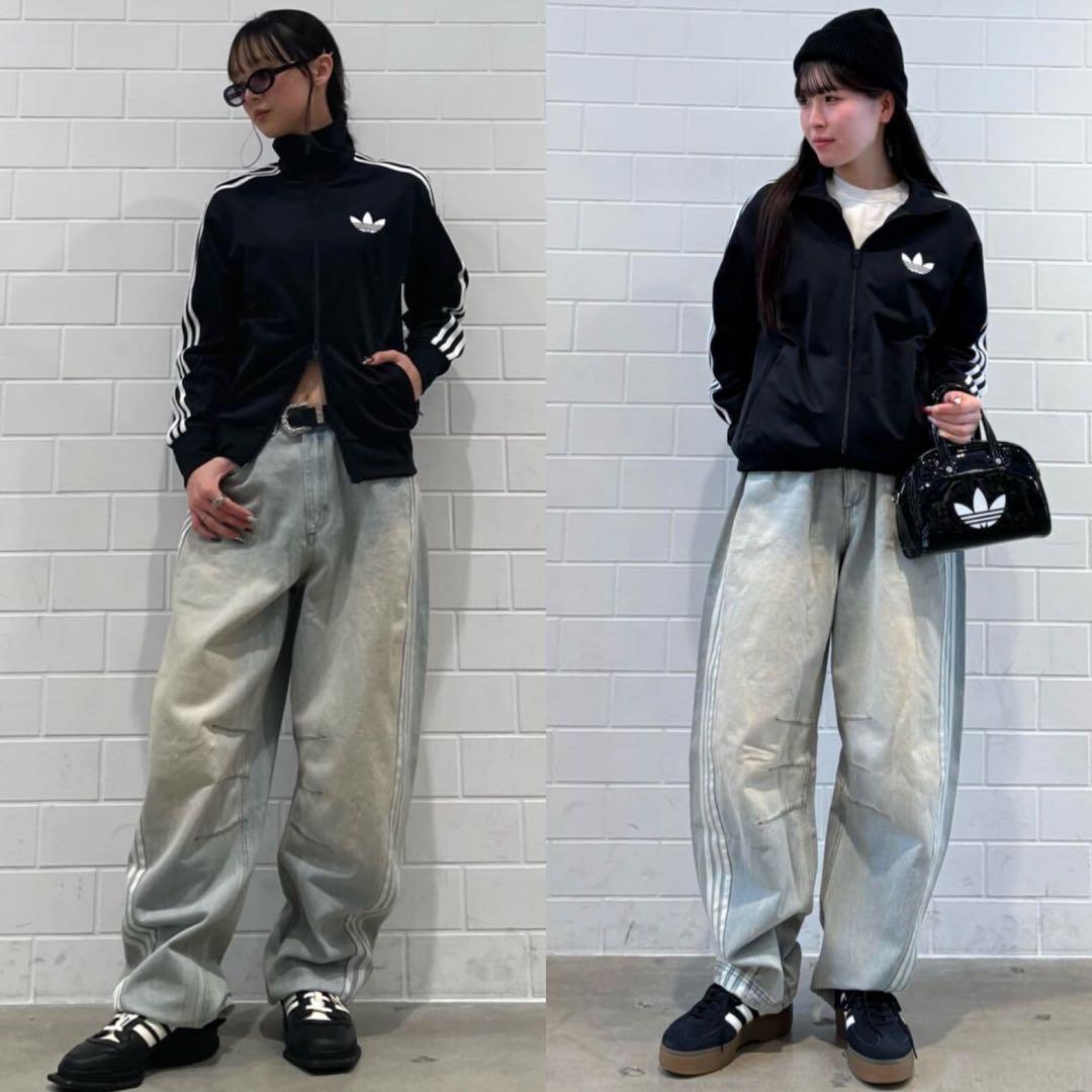 希少XS⭐️adidas フェイクモヘヤ クラシック トラックトップ 黒 ぴょな