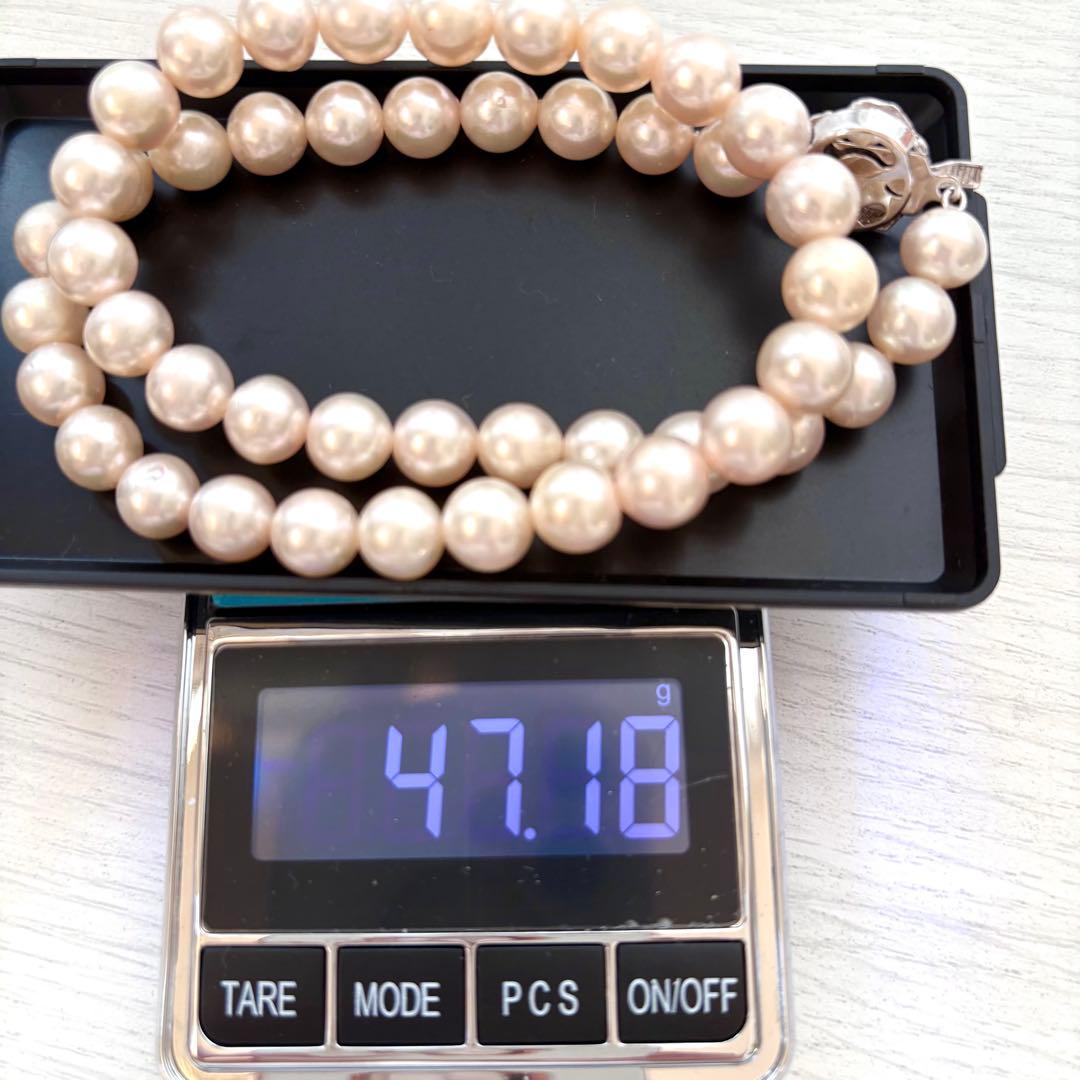 照り強超大珠✨8.5-9mm あこや本真珠ネックレス　アコヤパール　干渉色