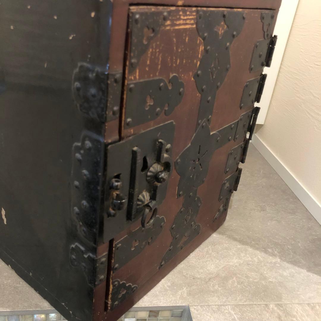 船箪笥　小箪笥　時代箪笥　銭箱　骨董　金具　開閉可