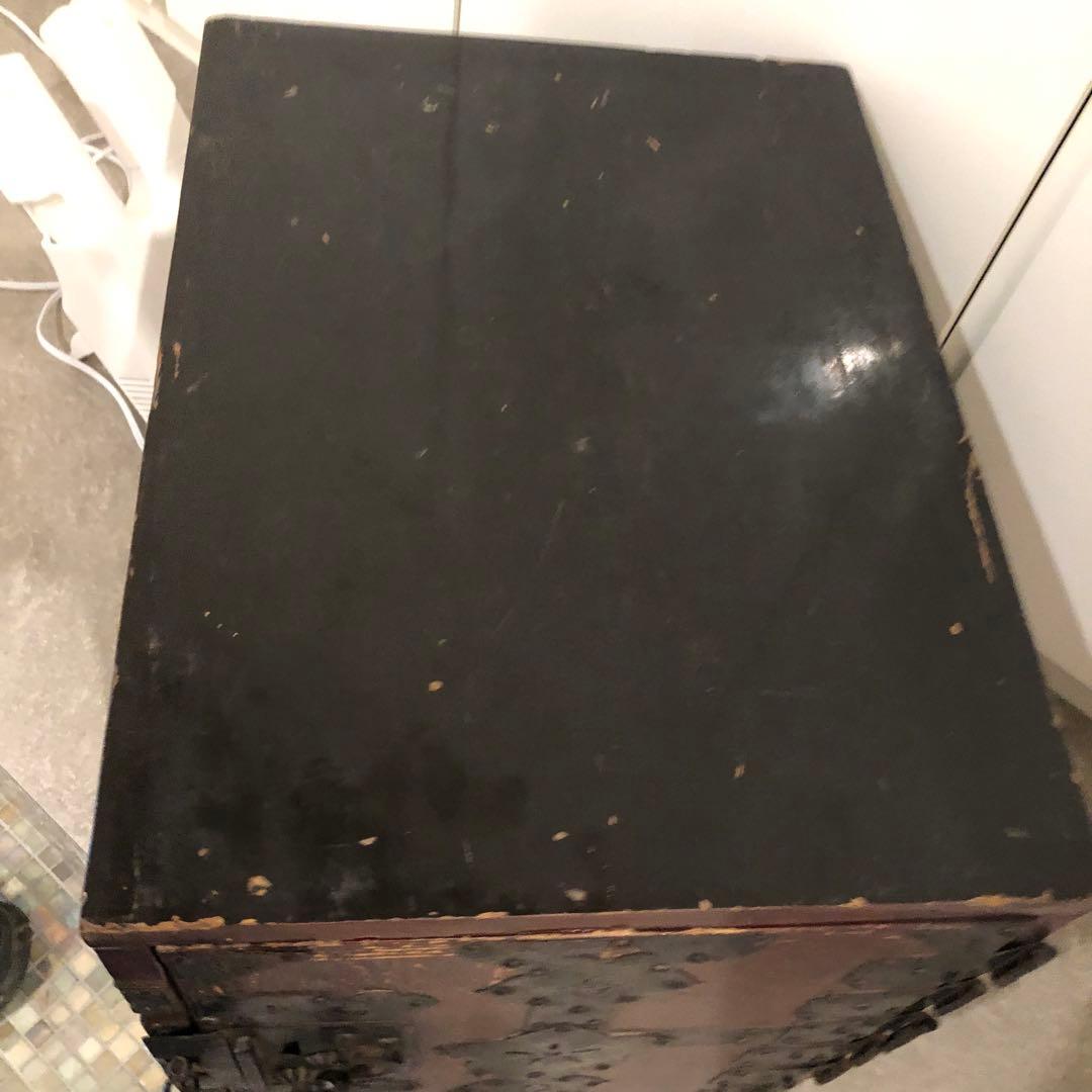 船箪笥　小箪笥　時代箪笥　銭箱　骨董　金具　開閉可