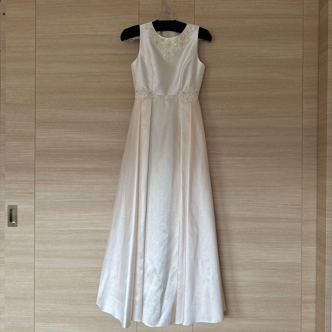 TWEED DRESS アイボリー刺繍ノースリーブドレス150