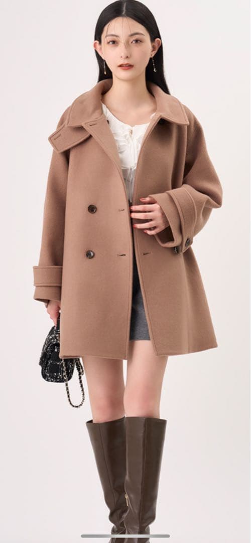 週末値下げ✨セルフォード　今季Aラインウールミドルコート