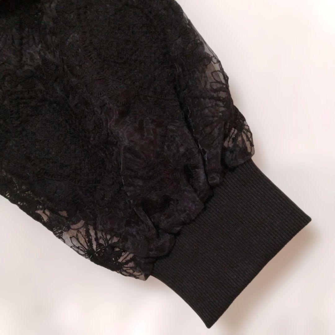 【新品】ヤマダヤ Vin ダブルジップチュールレースブルゾン ブラック サイズF