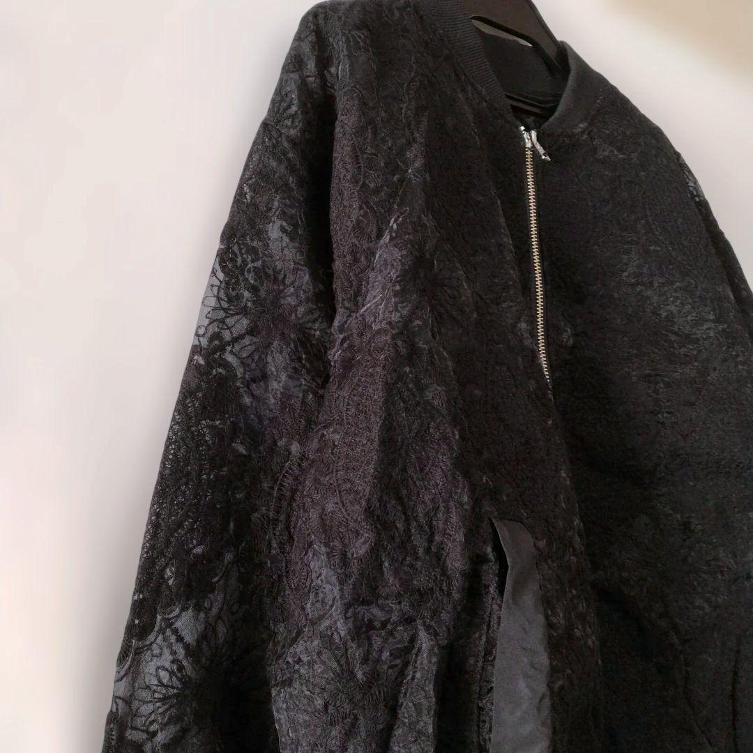 【新品】ヤマダヤ Vin ダブルジップチュールレースブルゾン ブラック サイズF