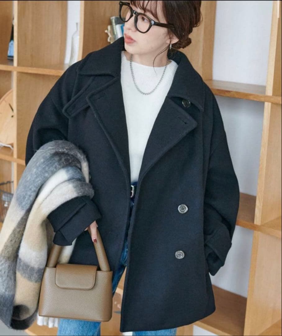 Discoat ディスコート 中空糸スタンドミドルコートブラック