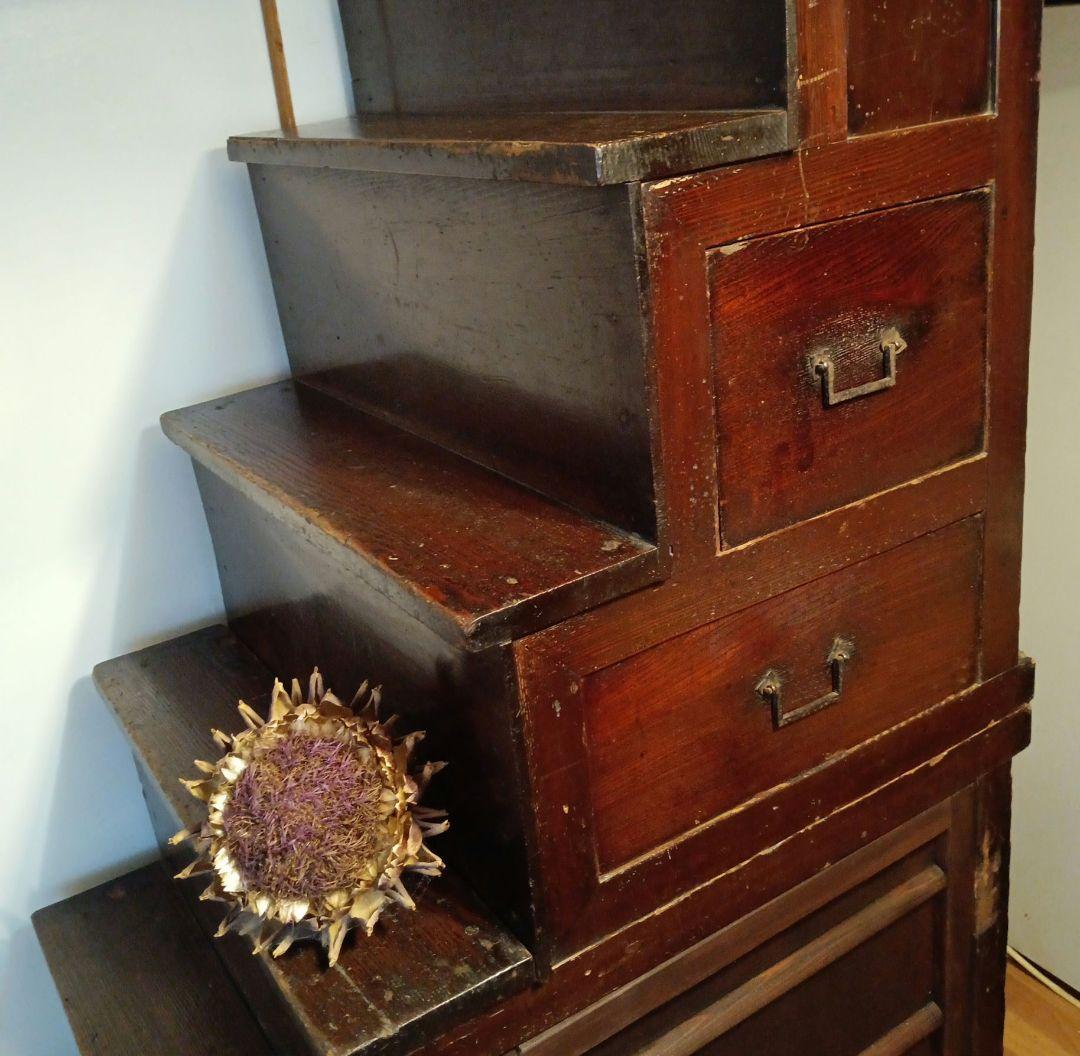 階段箪笥 　(送料込み) たんす　キャビネット　家具 幕末・明治初期