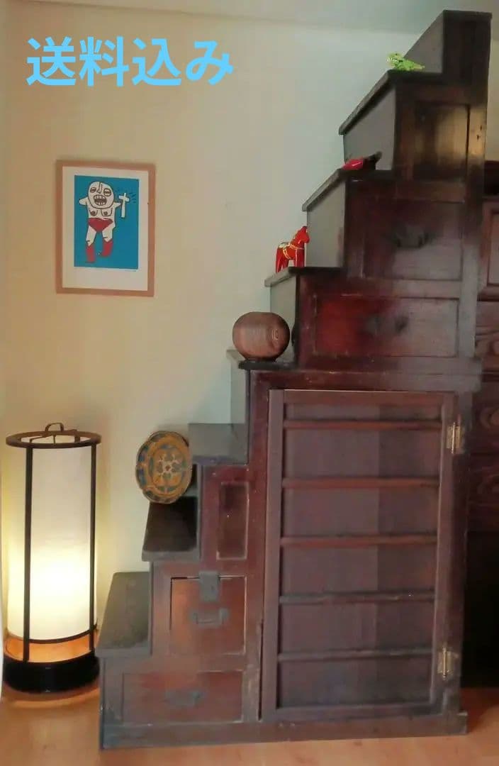 階段箪笥 　(送料込み) たんす　キャビネット　家具 幕末・明治初期