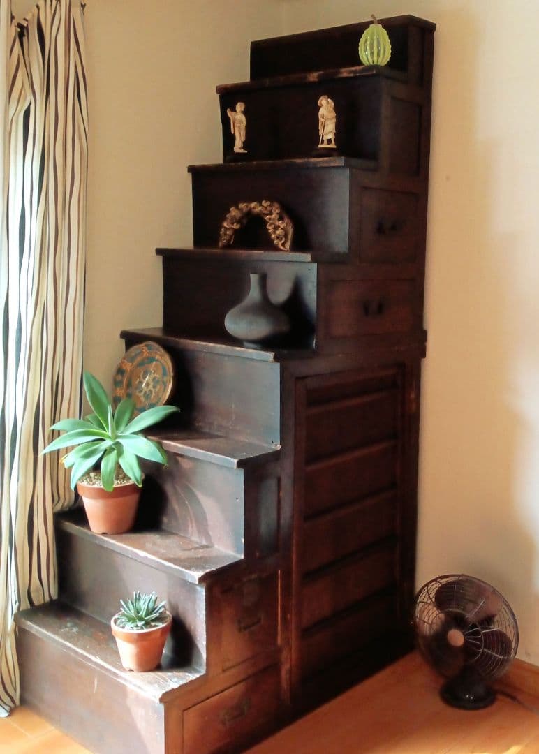 階段箪笥 　(送料込み) たんす　キャビネット　家具 幕末・明治初期