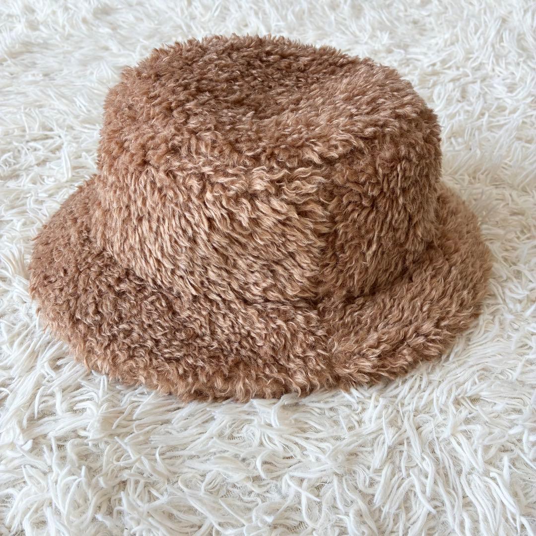 美品 ヴィヴィアンウエストウッド ボアハット レザーパッチ キャメル