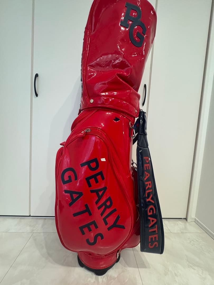 パーリーゲイツ 【定番】エナメル キャディバッグ (46インチ対応)