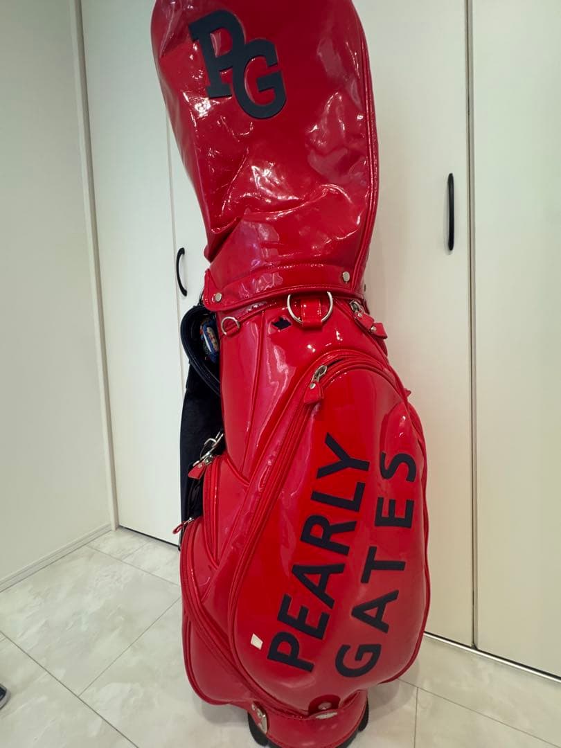 パーリーゲイツ 【定番】エナメル キャディバッグ (46インチ対応)