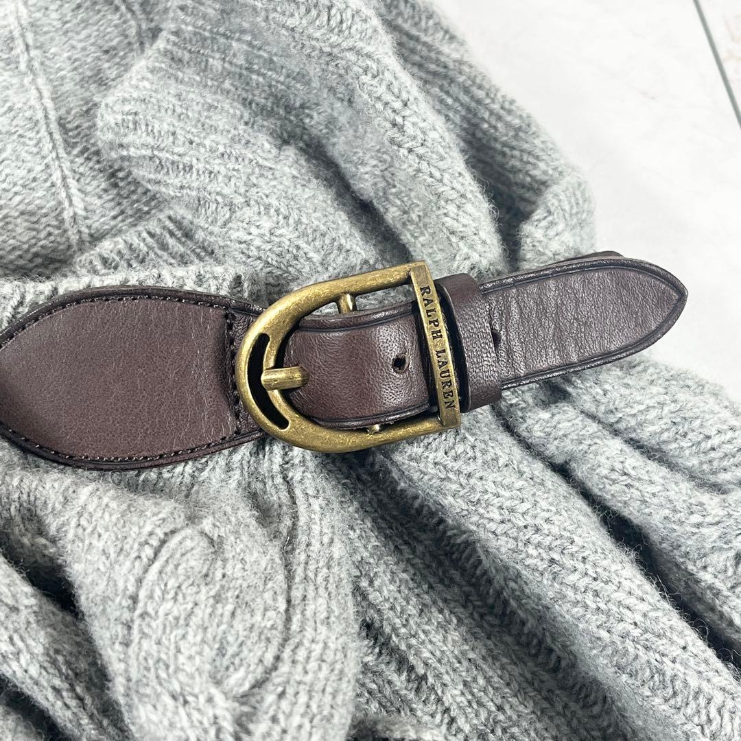 ✨美品 ポロラルフローレン 希少 ケープニット ケーブル レザーベルト希少XL